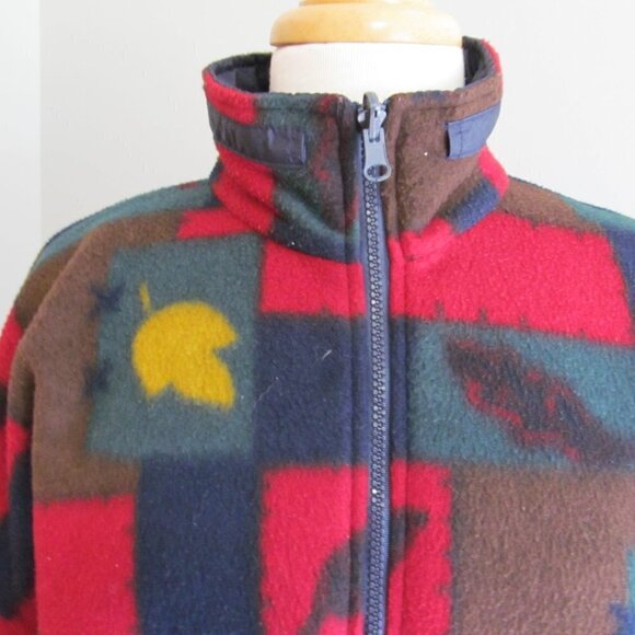 Jennifer Moore Fleece Windbreaker Reversible Jacke - Picture 2 of 8